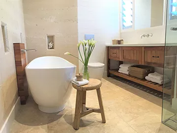 Relax after a day out in the large ensuite bath